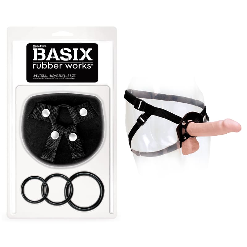 Basix Rubber Works Universal Harness Plus Size Black