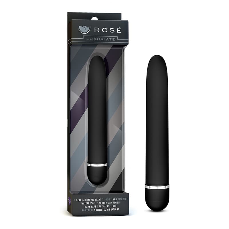 Rose Luxuriate Classic Slimline Vibrator Black