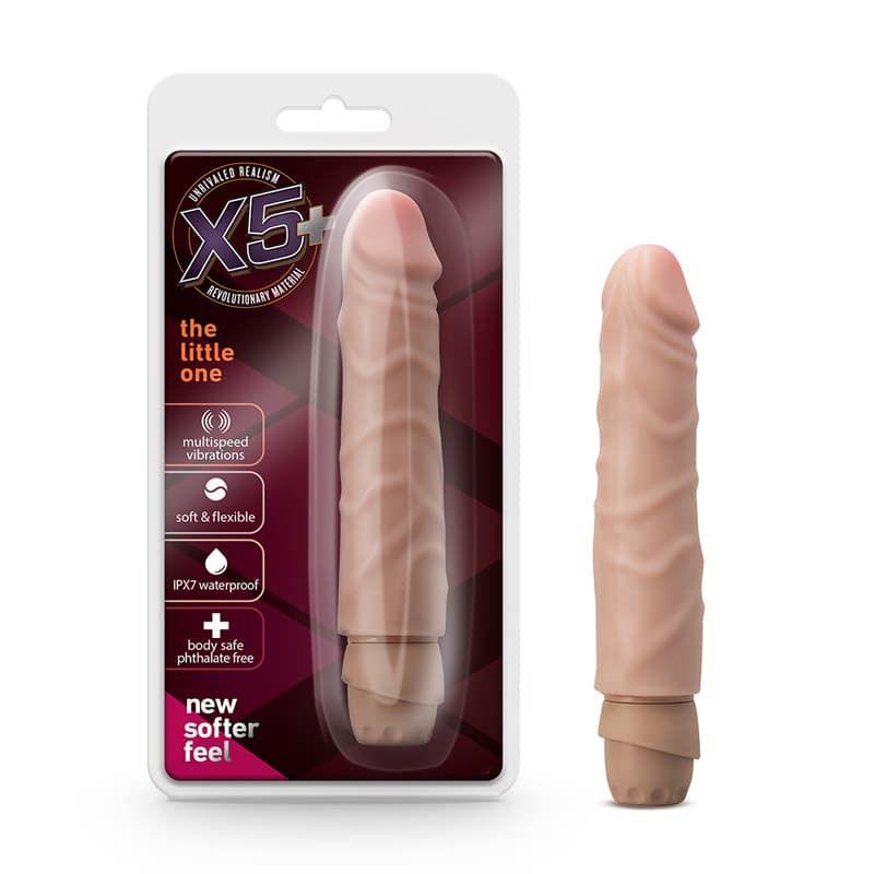 X5 Plus The Little One Realistic 6.75 in. Vibrating Dildo Beige