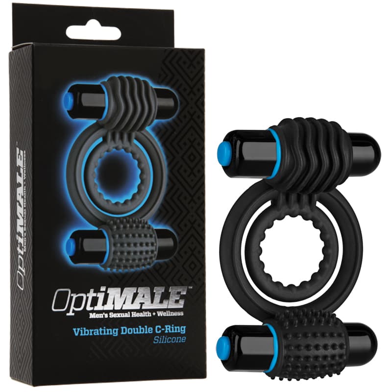 OptiMALE - Vibrating Double C-Ring Black