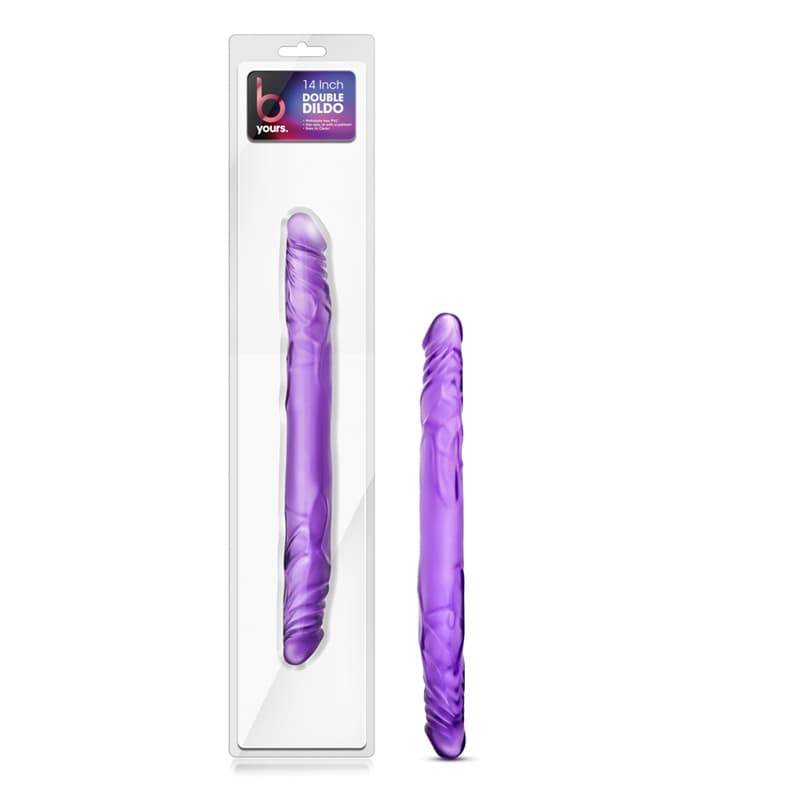 B Yours 14 in. Double Dildo Purple