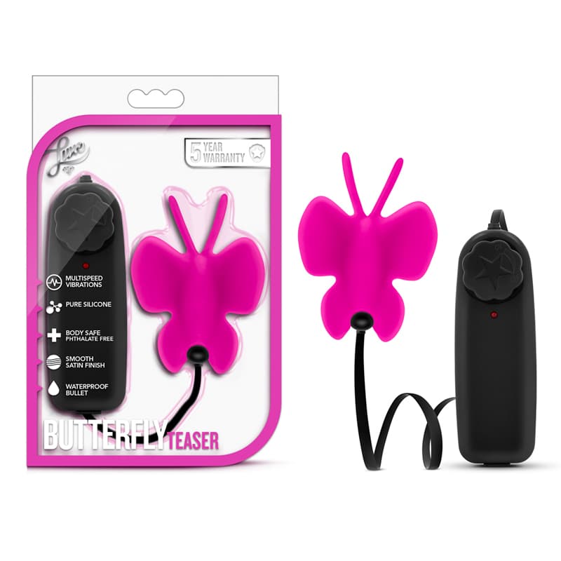 Luxe Butterfly Teaser Remote-Controlled Silicone Mini Vibrator Fuchsia