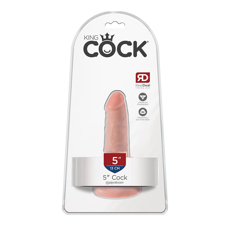 King Cock 5 in. Cock Realistic Dildo With Suction Cup Beige