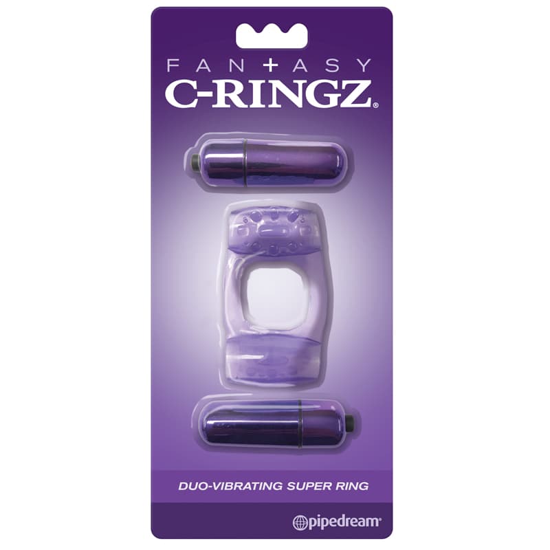 Fantasy C-Ringz Duo-Vibrating Super Ring With Dual Bullets Purple