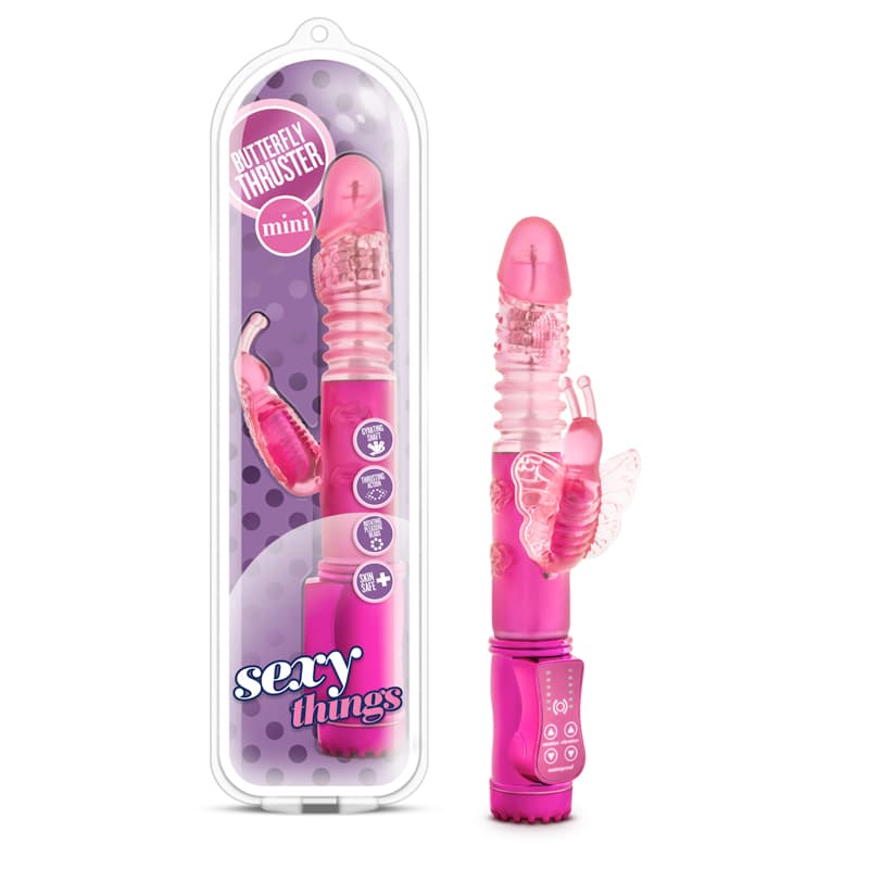 Sexy Things Butterfly Thruster Mini Dual Stimulation Vibrator Fuchsia
