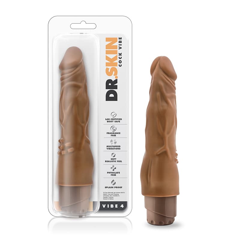 Dr. Skin Cock Vibe 4 Realistic 8 in. Vibrating Dildo Tan