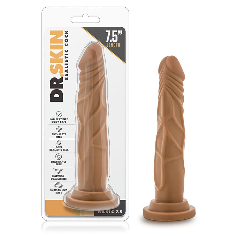 Dr. Skin Basic 7.5 Realistic 7.5 in. Dildo Tan