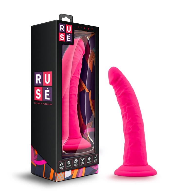 Ruse Jimmy Realistic 7.5 in. Silicone Dildo Hot Pink