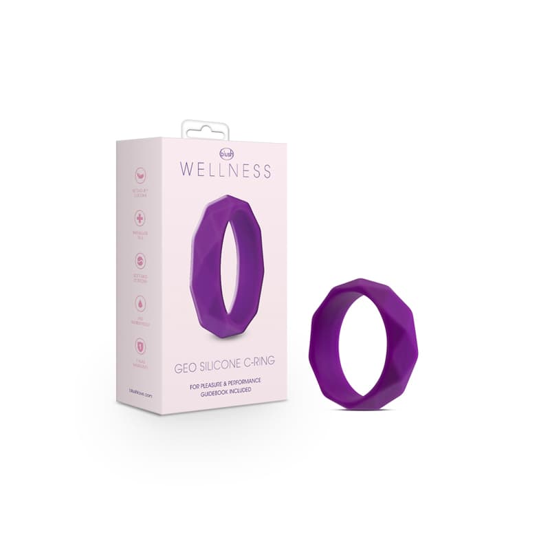 Wellness Geo Silicone Cockring Purple