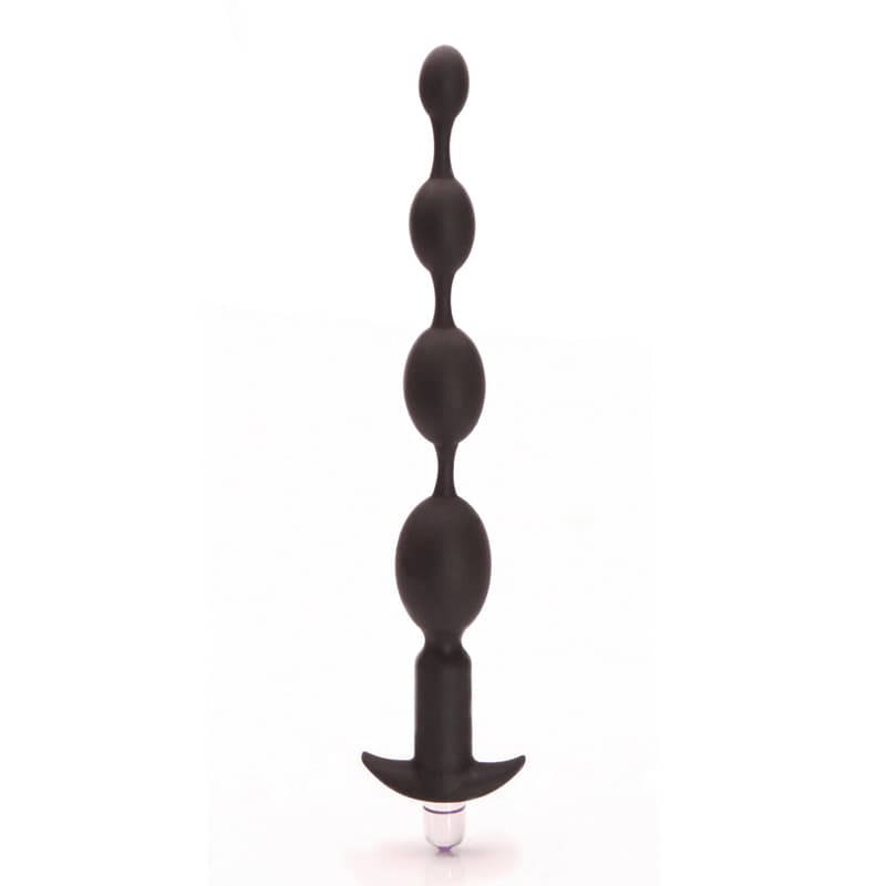 Tantus Vibrating Progressive Beads Vibrating Beaded Anal Plug Onyx