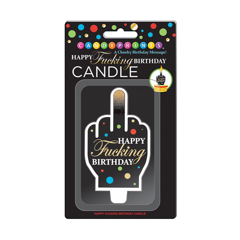 Happy Fucking Birthday Middle Finger Candle