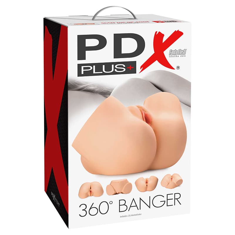 PDX Plus 360 Banger Dual Entry Masturbator Beige