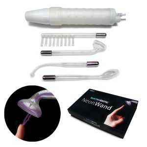 KinkLab Neon Wand Electrosex Kit ( White handle/Purple Elec)