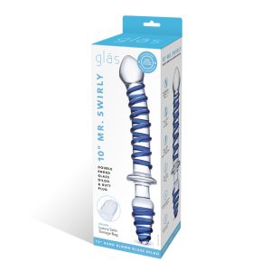 Glas 10 in. Mr. Swirly Double Ended Glass Dildo & Butt Plug